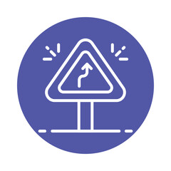 Traffic Sign Vector Circle Outline Icon. Eps 10 file 