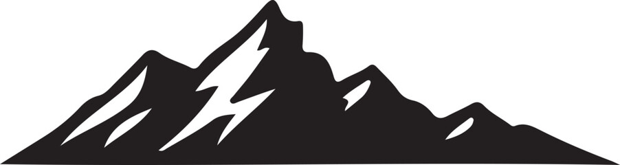 Mountain silhouette vector on transparent background 