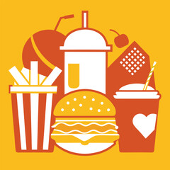 fast food silhouette vector