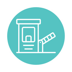 Toll Plaza Vector Circle Outline Icon. Eps 10 file 