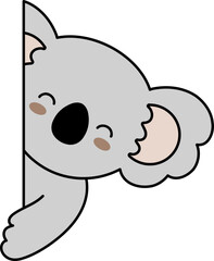 Cozy Koala Bear Nursery Frame Corner Border Hiding Kids Cartoon