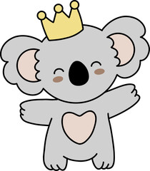 Cozy Koala Bear Nursery Crown Kids Cartoon