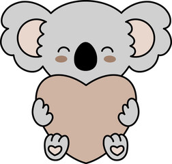 Cozy Koala Bear Nursery Heart Love Valentine Kids Cartoon