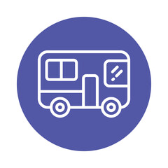 Bus Vector Circle Outline Icon. Eps 10 file 