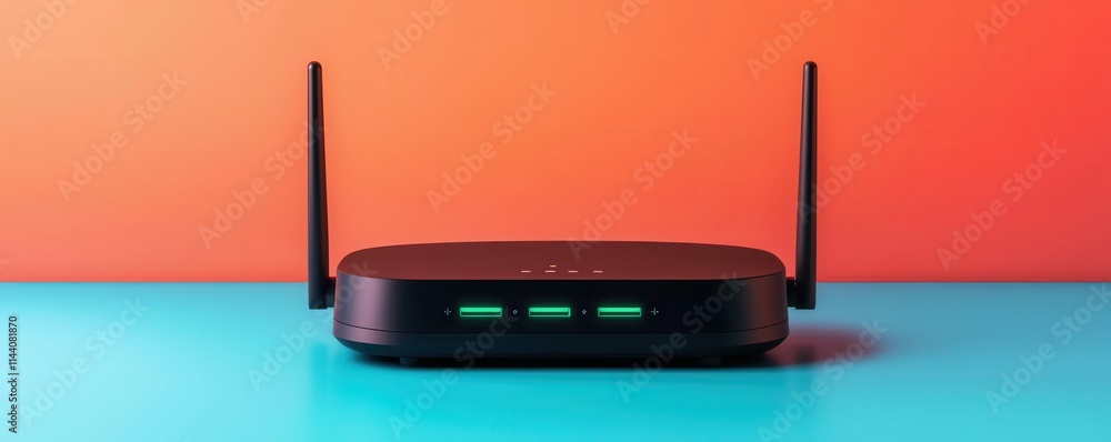 Poster anti tracking protection concept. a wide-angle shot of a secure home network setup with anti-trackin