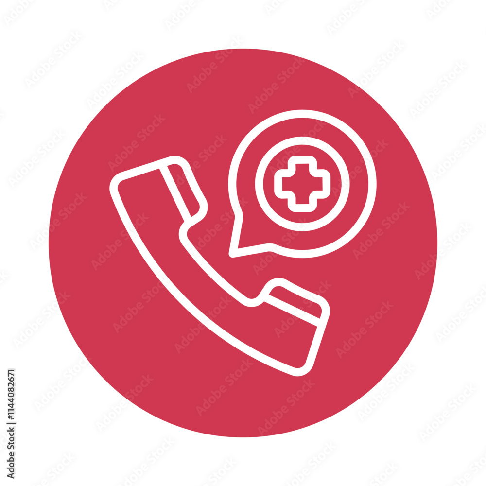 Poster emergency call vector circle outline icon. eps 10 file