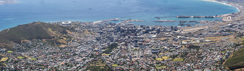Panorama Image of cape Town from Table Top Mountain