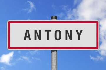 Obraz premium ANTONY panneau entrée agglomération, (symbolique)