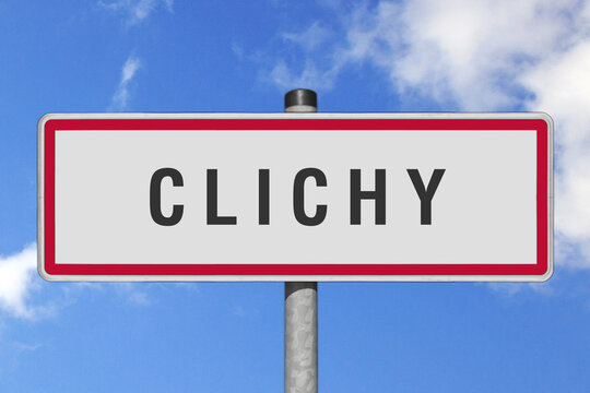 CLICHY panneau entr&eacute;e agglom&eacute;ration, (symbolique)
