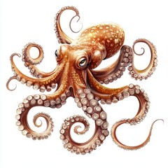 Obraz premium Curious Octopus Underwater Showcasing Vibrant Aquatic Life