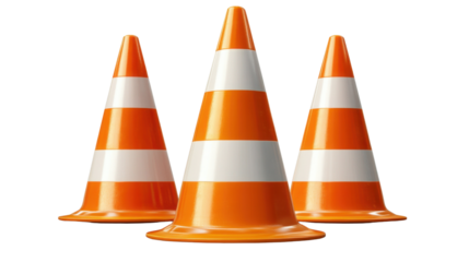 traffic cones isolated on white background