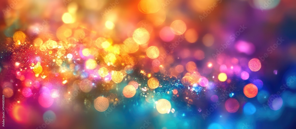 Poster colorful bokeh background created by defocused sparkler lights blending in vibrant hues for festive 