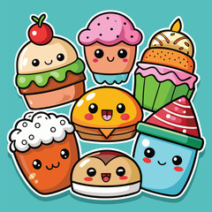 cute cupcakes sticker set