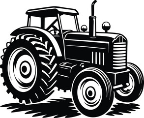 Obraz premium old tractor silhouette.