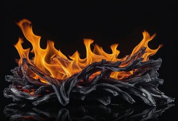 A dramatic image of swirling smoke and flames