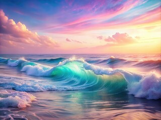 Obraz premium Elegant abstract pastel wave backgrounds. Soft color palettes create artistic, calming wallpaper.