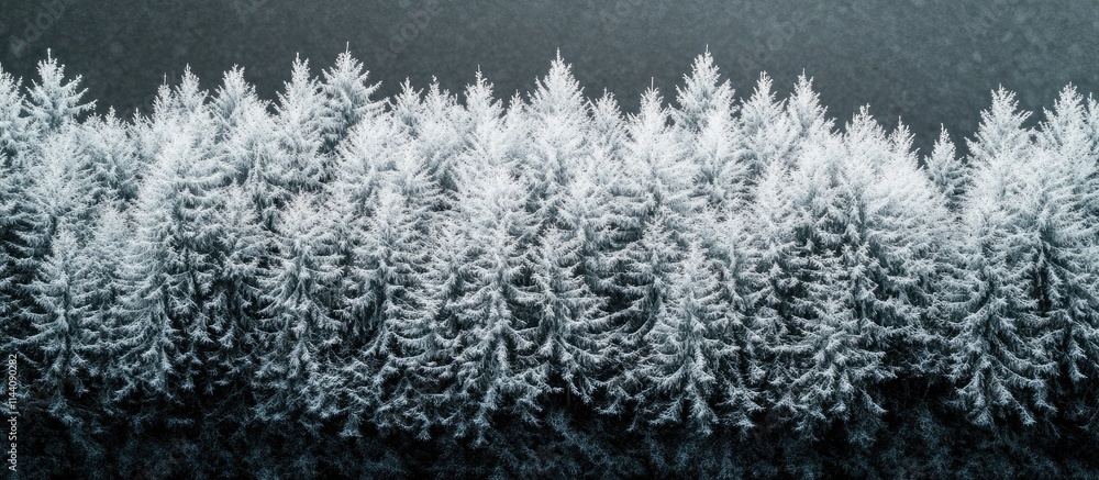 Aufkleber snow-covered evergreen trees in a winter landscape creating a serene and festive atmosphere perfect 