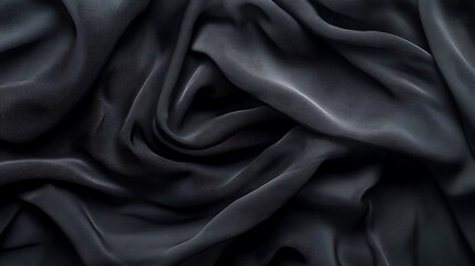 Obraz premium A close up of a black silk fabric with a very soft feel. AI Generated