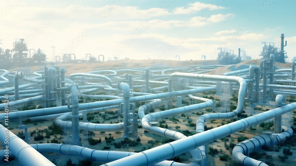 Poster an extensive network of desalination pipelines transporting and distributing freshwater extracted fr