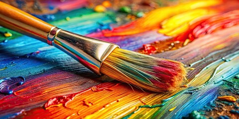 Obraz premium Modern abstract art: Tilt-shift acrylic brushstrokes depict book & wall art, creating a captivating cover design.