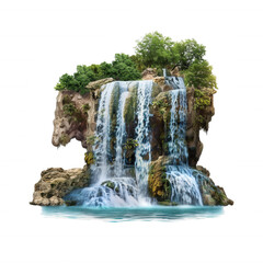 Breathtaking Waterfall in Lush Landscape