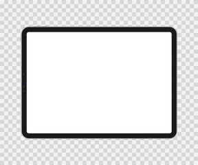 Realistic horizontal mockup of modern tablet isolated on transparent background