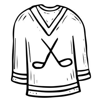 hockey jersey black and white clip art preview
