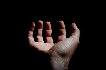 hand gesturing in the shadow, sensations