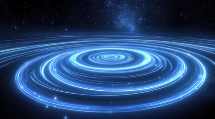Fototapeta premium Glowing lines create a mesmerizing spiral in the dark cosmic expanse