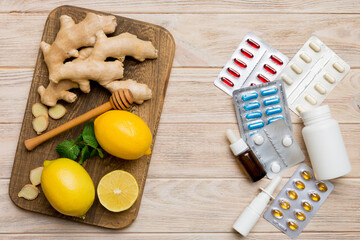 Natural cold and flu home remedies. Natural ingredients for immunity stimulation and viruses...