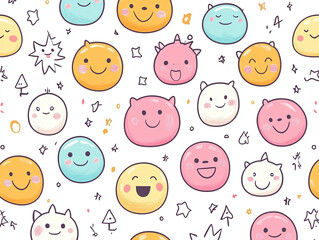 seamless pattern with faces