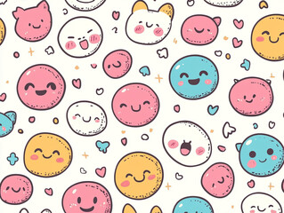 seamless pattern with faces
