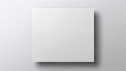 Fototapeta premium Blank white square paper casting shadow on white background