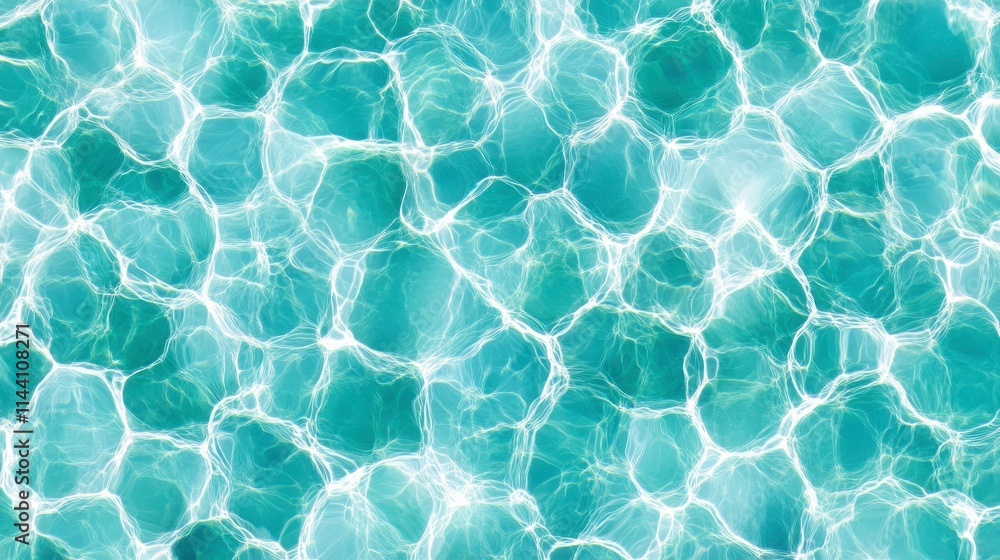 Poster a vibrant, textured pattern of turquoise water reflecting light, creating a mesmerizing visual of ri