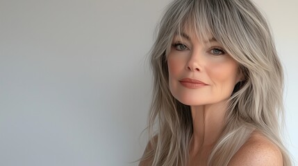 Bardot Curtain Bangs for older woman