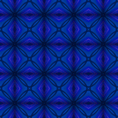 Seamless pattern in blue. For design, packaging, batik.