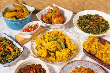 Variety of Indonesian dishes 