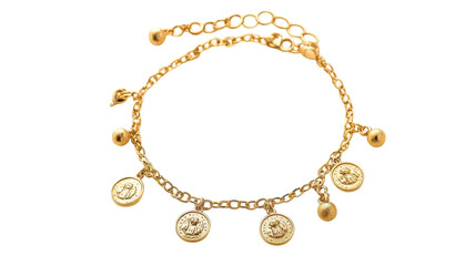 Stunning Delicate Gold Bracelet Adorned with Charms Perfect for Everyday Wear or Special Occasions.
