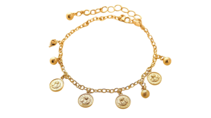 Stunning Delicate Gold Bracelet Adorned with Charms Perfect for Everyday Wear or Special Occasions.