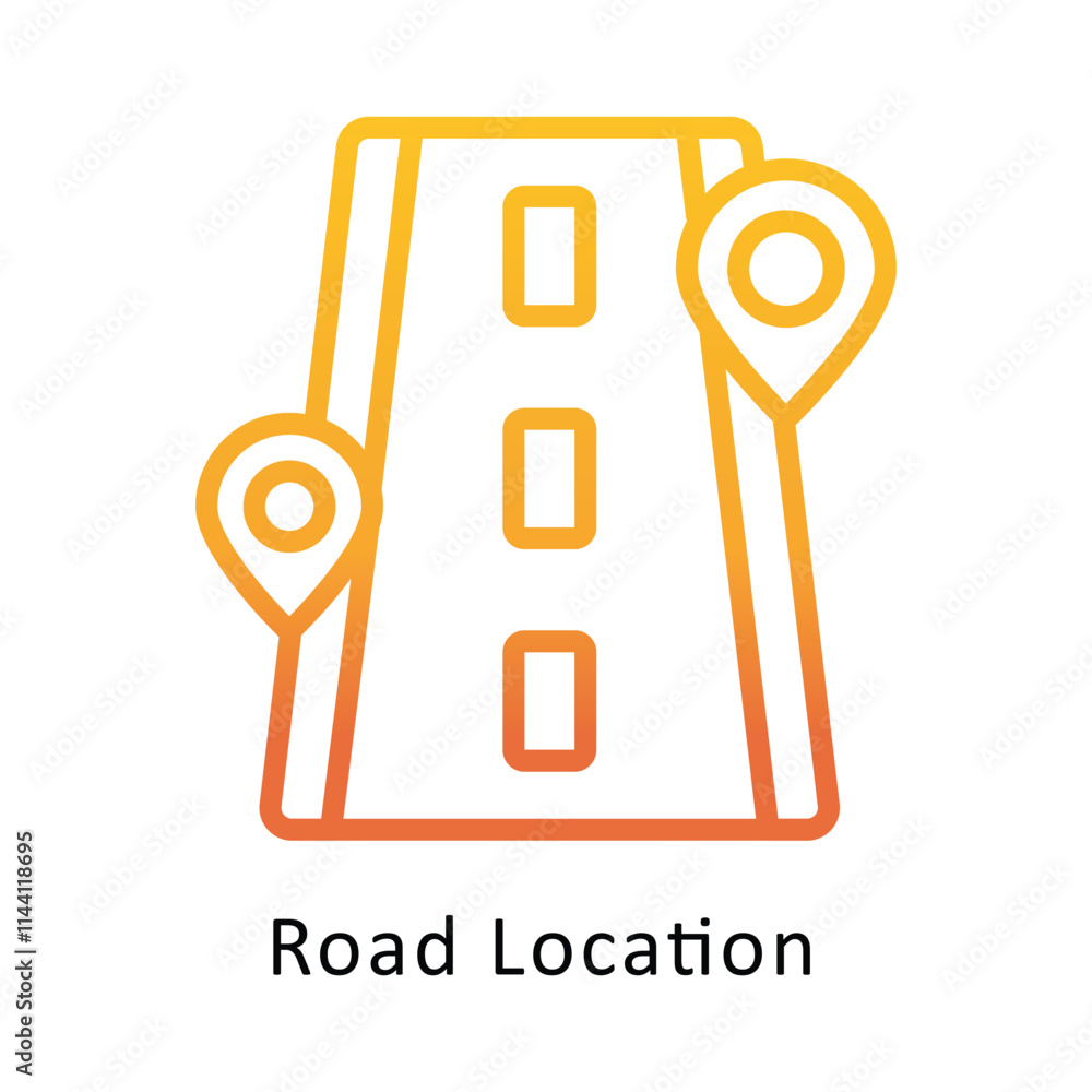 Poster road location vector gradient icon. eps 10 file