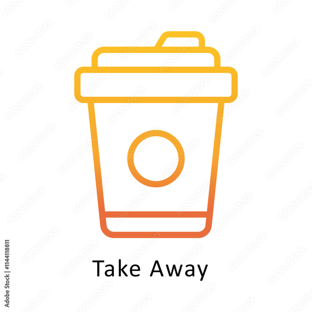 Poster take away vector gradient icon. eps 10 file