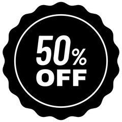 50 percent or half off badge