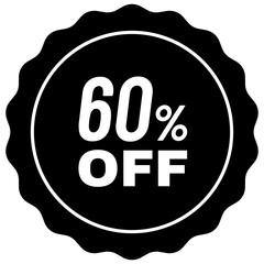 60 percent discount code label