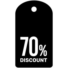 seventy 70 percent discount label tag
