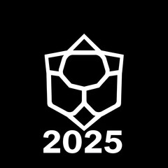 Geometric logo design for 2025, utilizing intense jet black with deep shadows, emphasizing balance, symmetry, and visual clarity.jpg