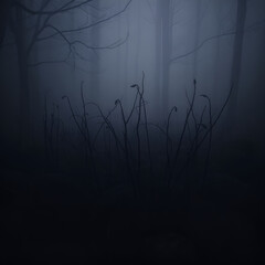 Eerie and creepy nature photograph with a gentle soft light, diffused shadows, subtle illumination, dark tones, and unsettling details.jpg