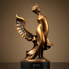 Bronze sculpture, 2025, antique patina finish, warm golden glow, radiant and luxurious.jpg