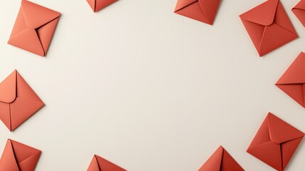 Red Envelopes on Neutral Background for Creative Use