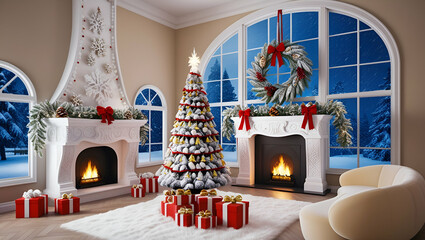 Fototapeta premium christmas decoration in the house