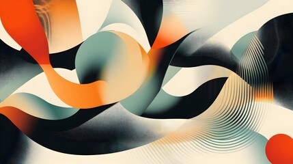 Amorphous lines and shapes, trendy background layout